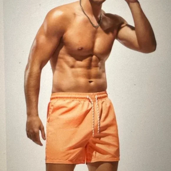 Brand New Men Solid Swim Trucks Orange XL - Picture 1 of 4